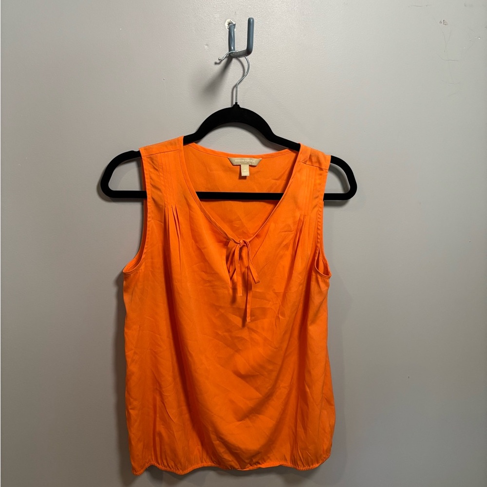 Banana Republic Orange Tie Front Sleeveless Tank Top 4
